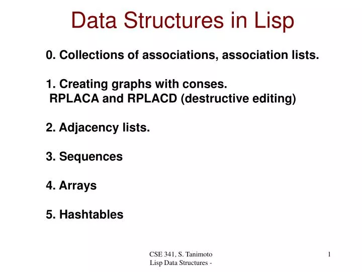 data structures in lisp