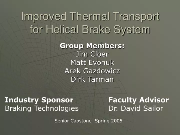 improved thermal transport for helical brake system