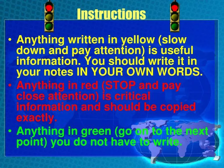 instructions