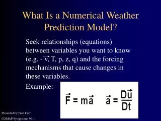What Is a Numerical Weather Prediction Model?
