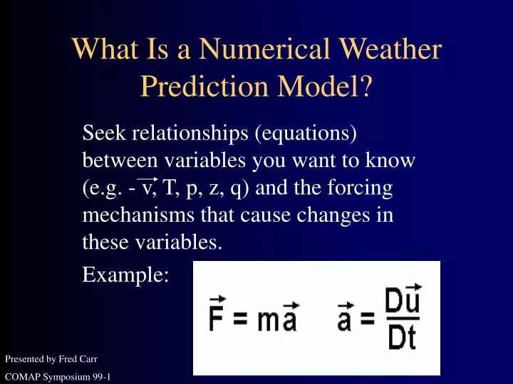 what is a numerical weather prediction model