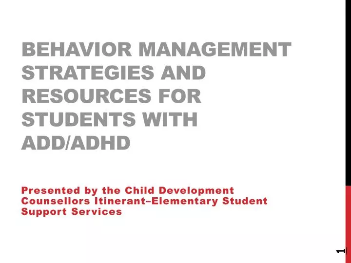 behavior management strategies and resources for students with add adhd