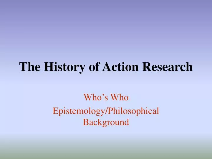 the history of action research