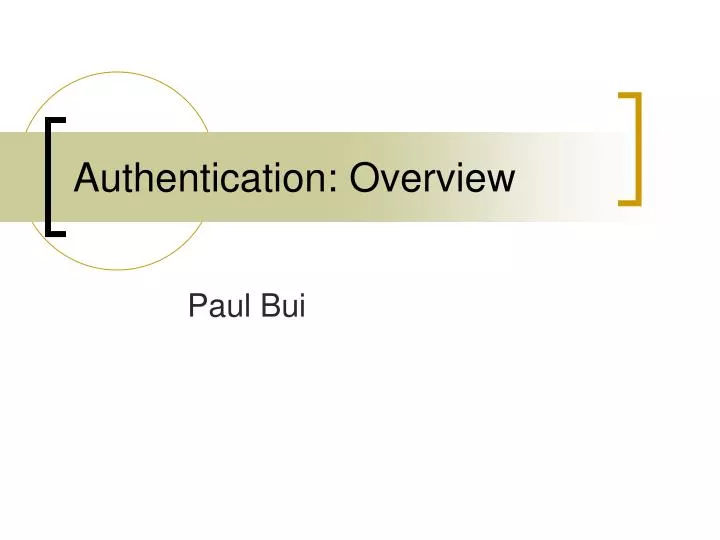 authentication overview