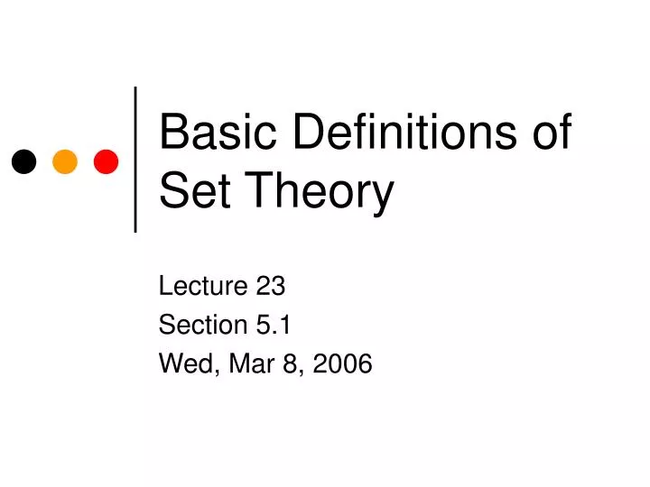 basic definitions of set theory