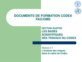 documents de formation codex fao oms