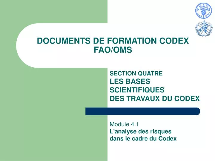 documents de formation codex fao oms