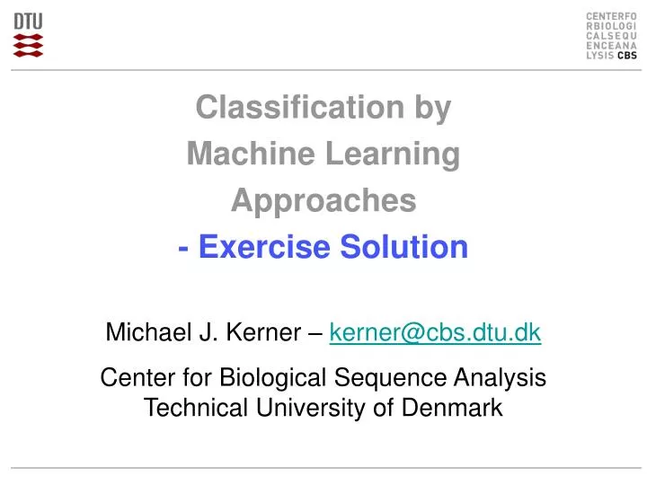 classification by machine learning approaches exercise solution