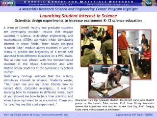 Launching Student Interest in Science