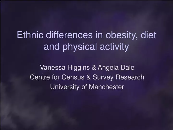 ethnic differences in obesity diet and physical activity