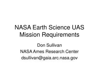 NASA Earth Science UAS Mission Requirements