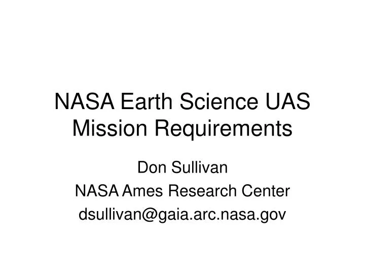 nasa earth science uas mission requirements