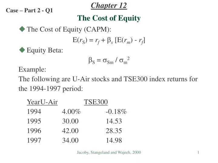 the cost of equity