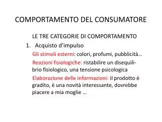 comportamento del consumatore