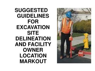 SUGGESTED GUIDELINES FOR EXCAVATION SITE DELINEATION AND FACILITY OWNER LOCATION MARKOUT