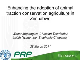 Enhancing the adoption of animal traction conservation agriculture in Zimbabwe