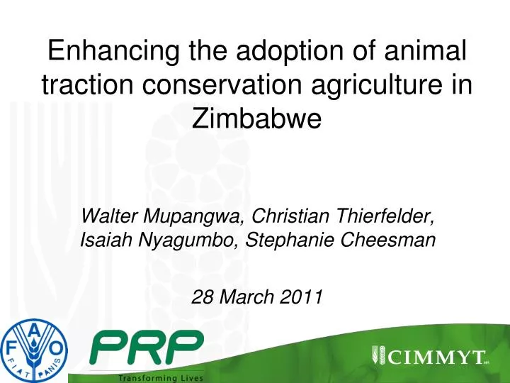 enhancing the adoption of animal traction conservation agriculture in zimbabwe