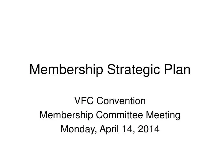 membership strategic plan