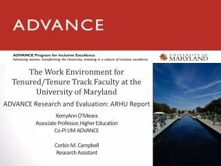 ADVANCE Research and Evaluation: ARHU Report