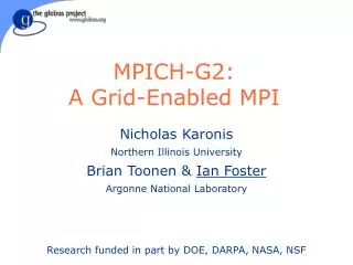 MPICH-G2: A Grid-Enabled MPI