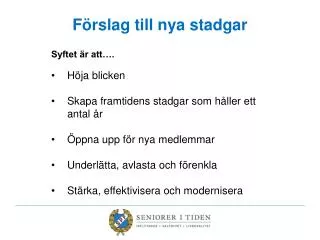 f rslag till nya stadgar