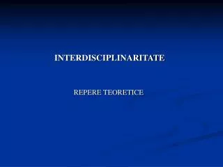 interdisciplinaritate