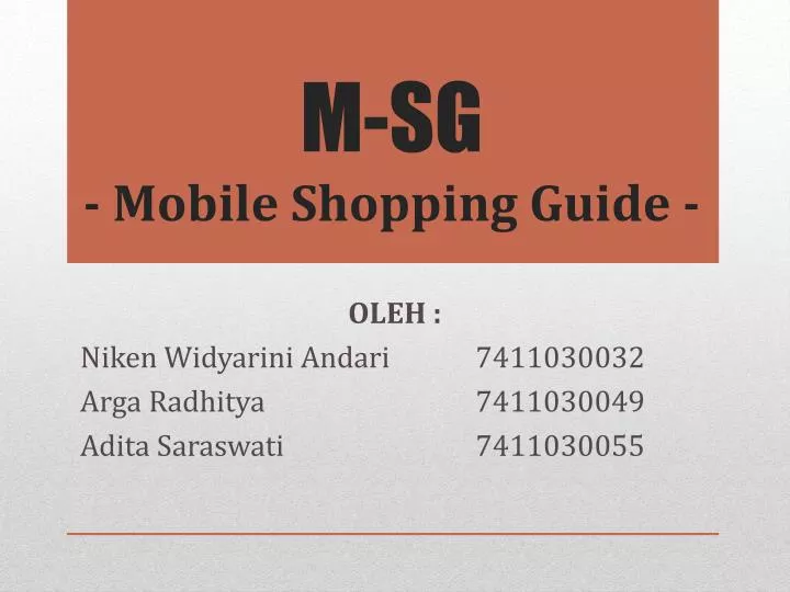 m sg mobile shopping guide