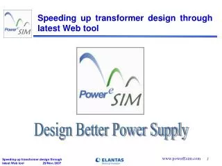 Speeding up transformer design through latest Web tool
