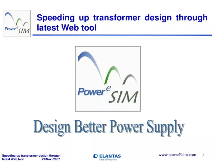 speeding up transformer design through latest web tool