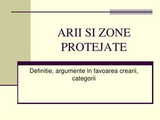 arii si zone protejate