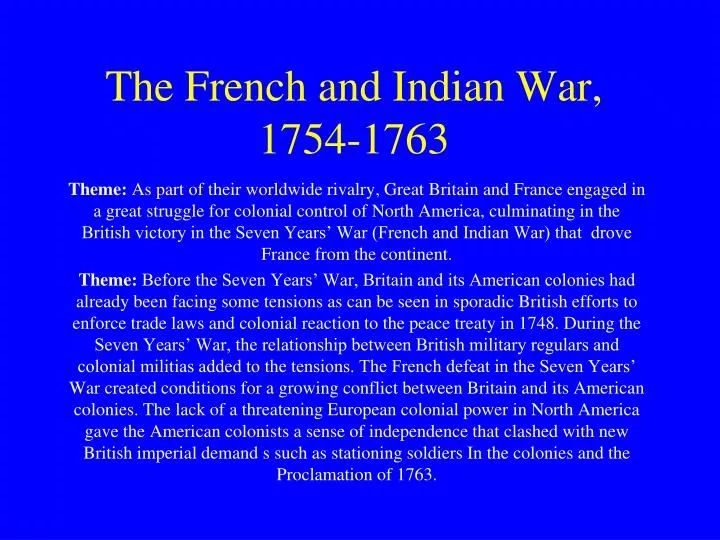 the french and indian war 1754 1763