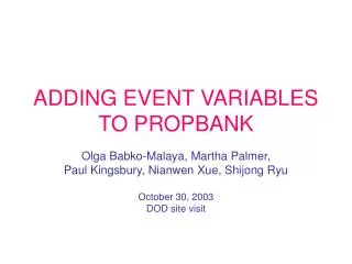 ADDING EVENT VARIABLES TO PROPBANK