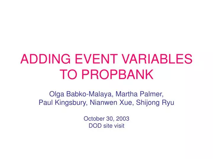 adding event variables to propbank
