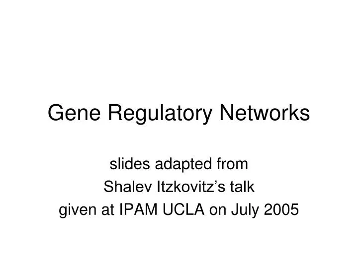 gene regulatory networks