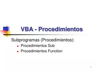 vba procedimientos