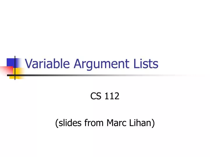 variable argument lists