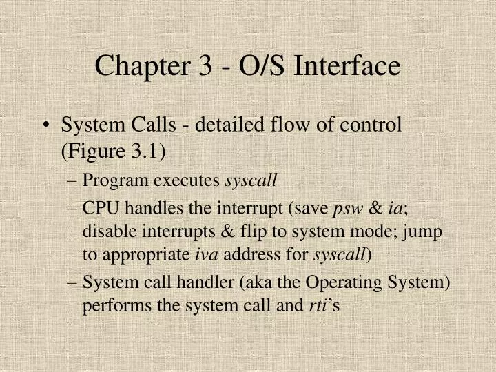 chapter 3 o s interface