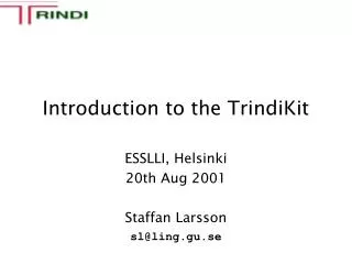 Introduction to the TrindiKit