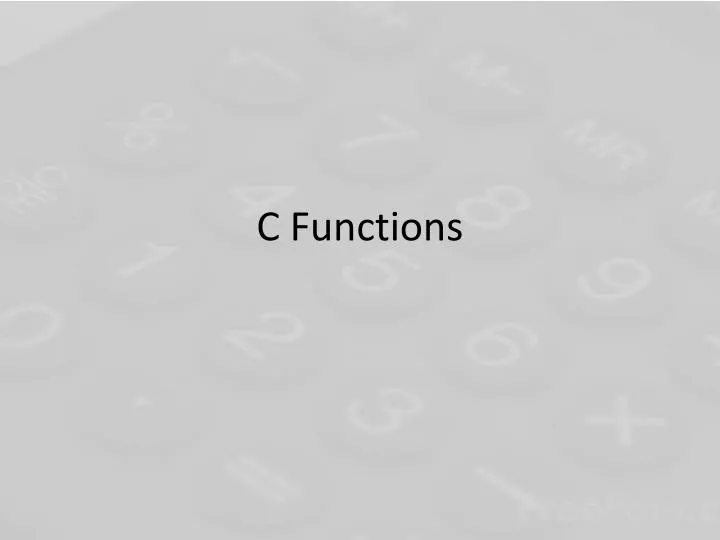 c functions