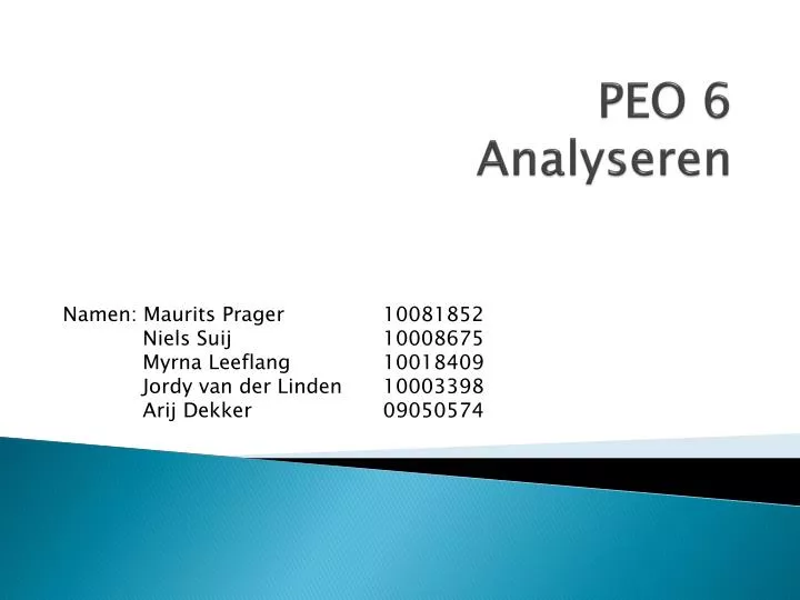 peo 6 analyseren