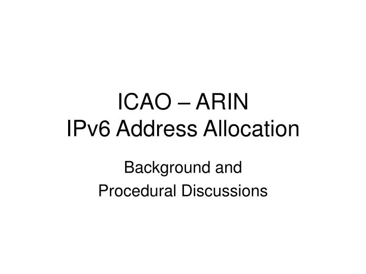 icao arin ipv6 address allocation