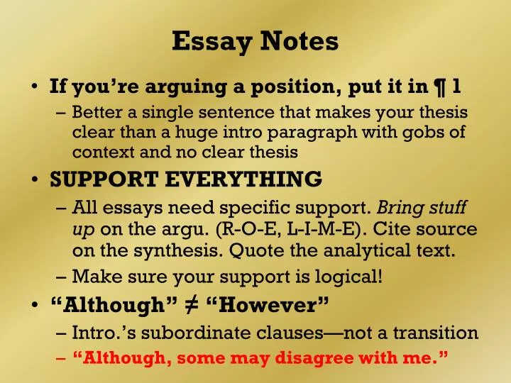 essay notes