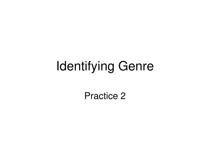 identifying genre