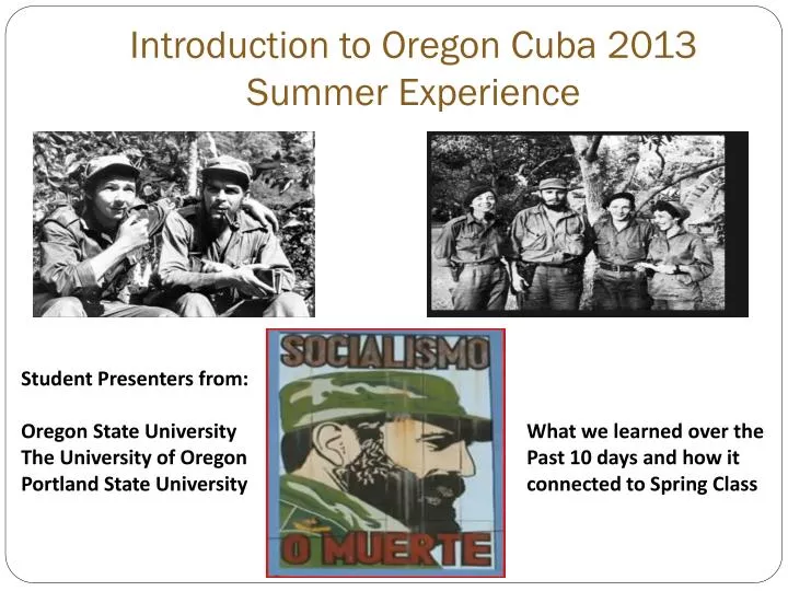 introduction to oregon cuba 2013 summer experience
