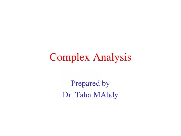 complex analysis