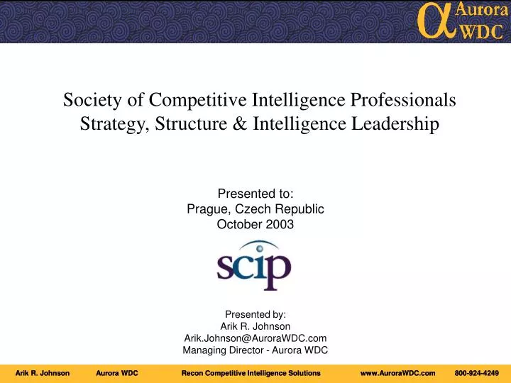 society of competitive intelligence professionals strategy structure intelligence leadership