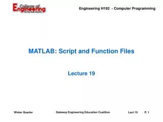MATLAB: Script and Function Files