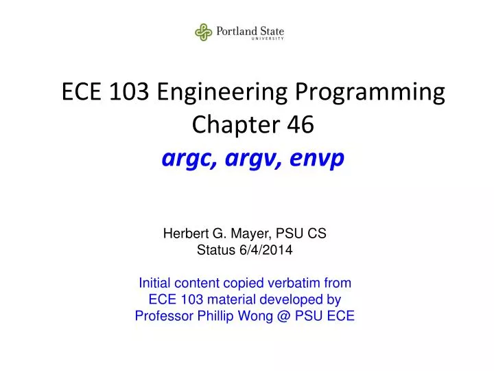 ece 103 engineering programming chapter 46 argc argv envp