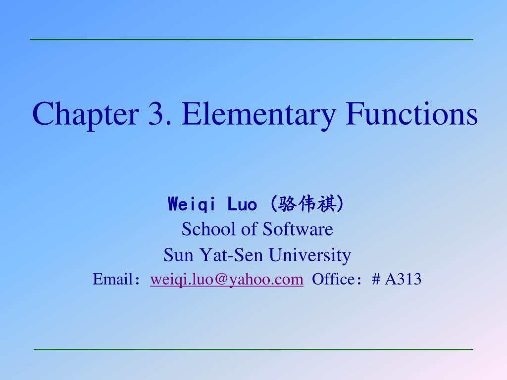 PPT Chapter 3. Elementary Functions PowerPoint Presentation, free
