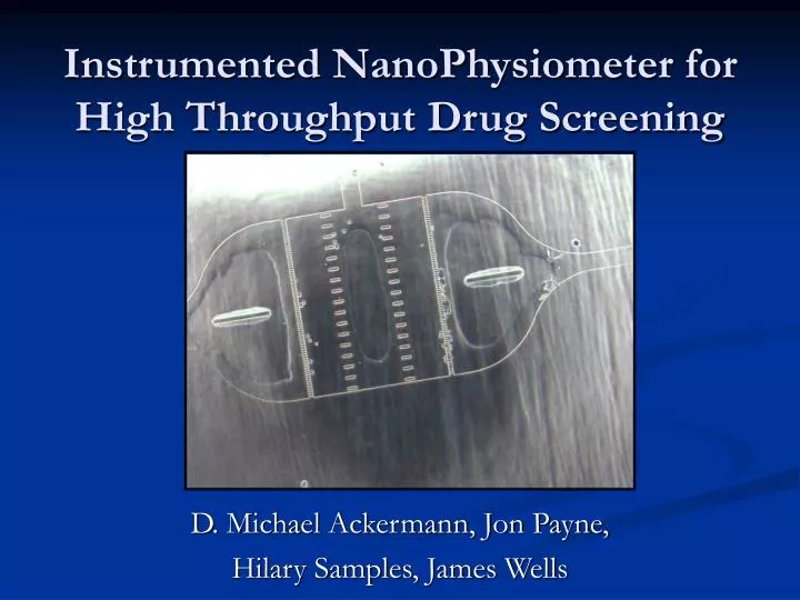 instrumented nanophysiometer for high throughput drug screening